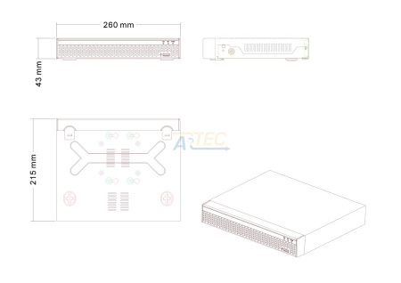 ATEC-NV16-650 IP видеорегистратор, 5(8) Мп, 16 каналов